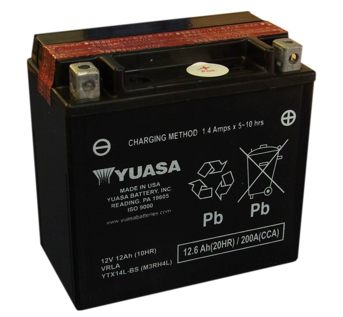 Yuasa YTX14L-BS 12V Motorcycle Battery